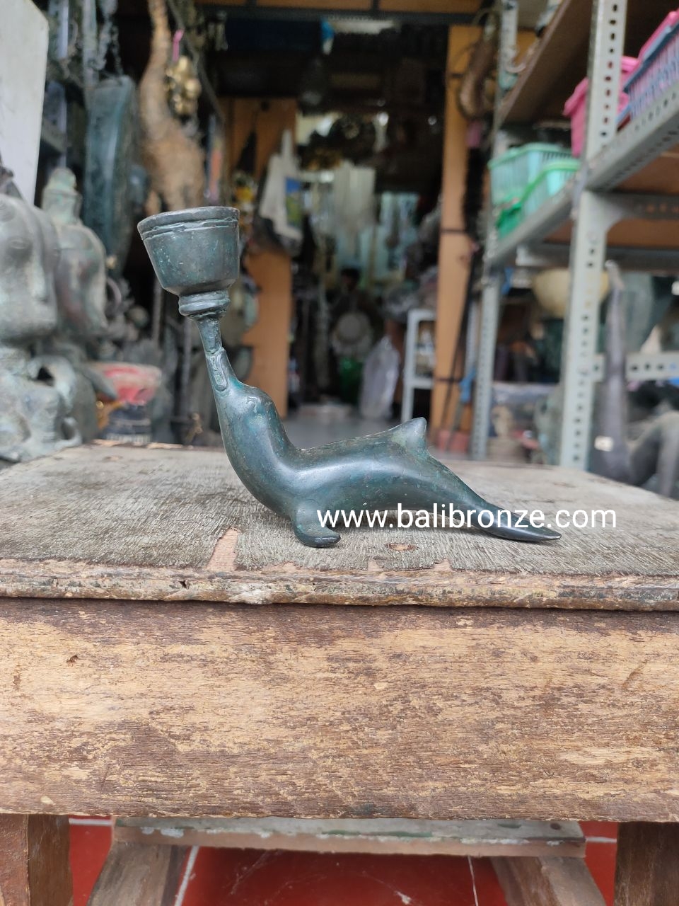 1214 Dolphin Candle Holder 10 cm TNM